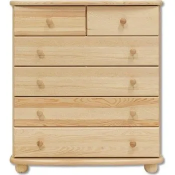 Ložnice Masivní dřevěná komoda 4+2 borovice masiv BM154 NELAKOVANÁ