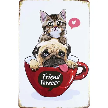 Plechová cedule Plechová tabule Přítel navždy 20x30cm (Kovová cedule na zeď)