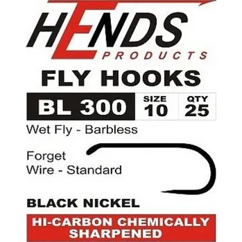 Muškařský háček Hends mokré mušky (BL300) č. 10, 25 ks