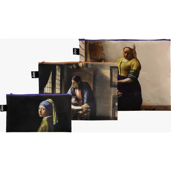 Kosmetická taška Taštička na zip 3 ks LOQI JOHANNES VERMEER Milkmaid, The Geographer, Girl with a Pearl Ear