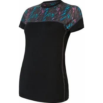 Dámské tričko triko krátké dámské SENSOR MERINO IMPRESS černá/stripes (triko krátké dámské SENSOR MERINO IMPRESS černá/stripes)