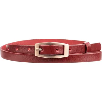 Opasek Dámský kožený úzký pásek 15-2-95 bordó 90 cm