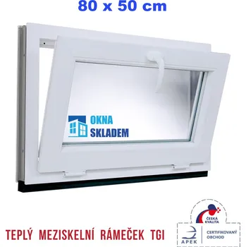 Okno ERKADO Plastové okno 80x50 cm bílé sklopné