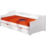 Postel Leonie 90x200 cm s přistýlkou, masiv, vč. roštů, bílá - SKLADEM