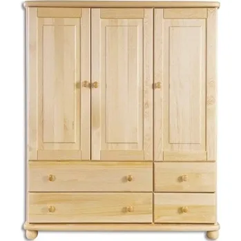 Ložnice Kombinovaná dřevěná komoda BM166 borovice masiv šířka 125 cm