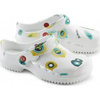 Dámská zdravotní obuv Schu'zz / Mbargo Sarl Francie Obuv Schu'zz Protec 0132 bílá potisk paví peří Velikost: 37