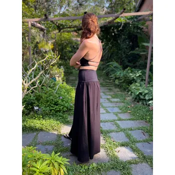 Dámská sukně Dlouhá sukně vysoký pas na přání Velikost: M, Barva: Tmavě modrá