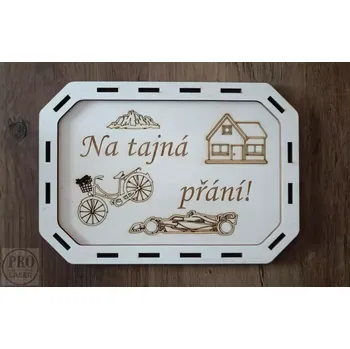 Pokladnička Dřevěná pokladnička - tajná přání