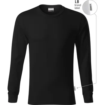 Pánské oblečení Malfini / Rimeck Resist LS R05 – unisex tričko s dlouhým rukávem, 160 g, předsrážená bavlna Barva: černá 01 (brand label), Velikost: S