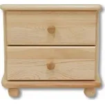 Noční stolek DN 108 borovice masiv -2 zásuvky