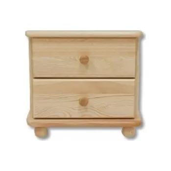 Noční stolek Noční stolek DN 108 borovice masiv -2 zásuvky