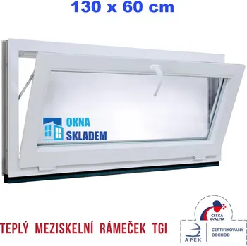 Okno ERKADO Plastové okno 130x60 cm bílé sklopné