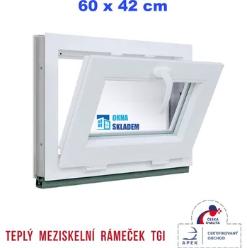 Okno ERKADO Plastové okno 60x42 cm bílé sklopné