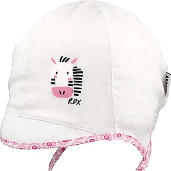 Kojenecké oblečení RDX Lehká letní zavazovací kšiltovka bílá s výšivkou Zebra Vel. 42