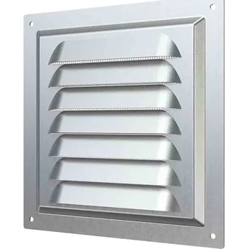 Větrací mřížka Větrací kovová plochá mřížka 150x150 mm se síťkou proti hmyzu - pozink - MIKAWI 59-1106