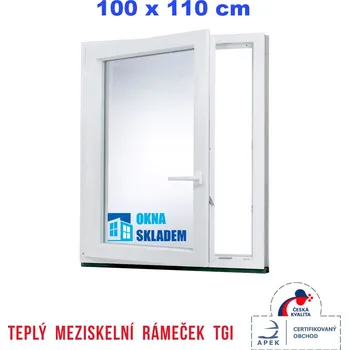 Okno ERKADO Plastové okno 100 x 110 cm bílé otevíravé i sklopné levé