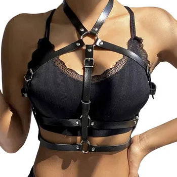 Erotický nábytek Subblime Fetish Leather Ring Chest Harness Black