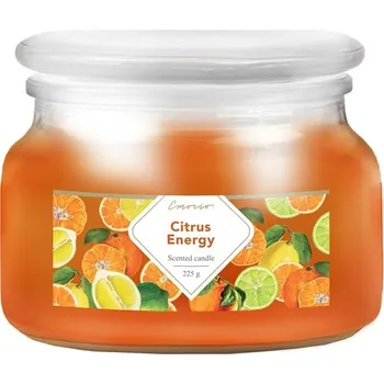 Svíčka Emocio Sklo 100x79 mm se skleněným víčkem Citrus Energy vonná svíčka 227 gram 567 gram