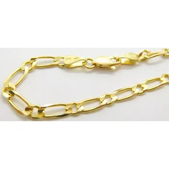 Náramek Klenoty Budín Mohutný plný prodloužený pánský zlatý náramek FIGARO 585/3,90gr 23,50cm HK7067 (Klenoty Budín Mohutný plný prodloužený pánský zlatý náramek FIGARO 585/3,90gr 23,50cm HK7067)