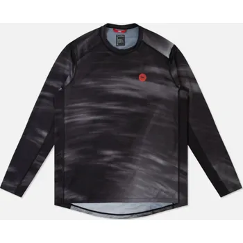 cyklistický dres Pánský cyklistický dres Pedal Mafia Nomadic Tech Long Sleeve T Shirt - Black Blur Velikost: XXL