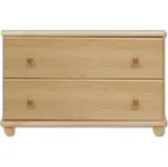 Dřevěná komoda 2 zásuvky DN101 borovice masiv NELAKOVANÁ