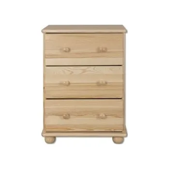 Dřevěná komoda 3 zásuvky DN107 borovice masiv NELAKOVANÁ