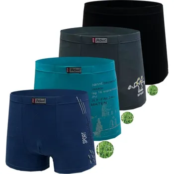 Boxerky PeSaiL Pánské boxerky bambusové mix dezénů BB052 ( 4 ks v balení ) Barva: Mix barva, Velikost: XL