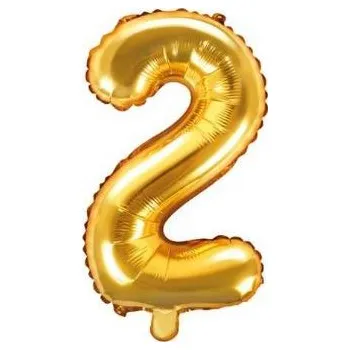 Balónek Majjam Balón fóliový číslo, 35cm - 2 - zlatá