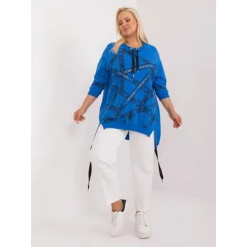 Dámská tunika Dámská halenka plus size s rozparky tmavě modrá