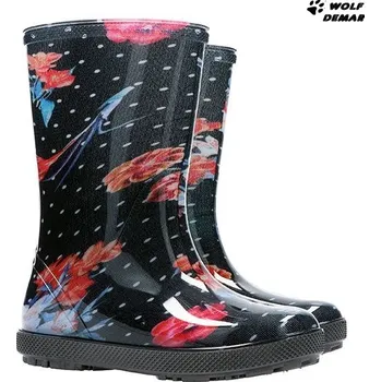 Dívčí obuv Dětské holínky DEMAR HAWAI PRINT 0046 AM květy