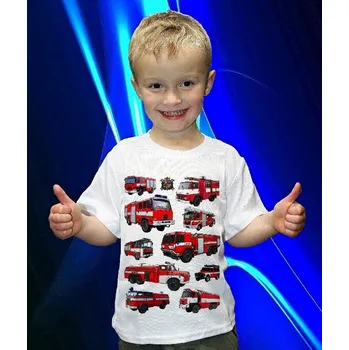 Pánské tričko tričko, dětské, pánské, potisk, auta, hasiči velikost: 140