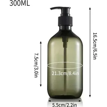 Dávkovač mýdla Dávkovač mýdla a šamponu pro koupelny s pumpičkou - Zelená láhev - 300 ml