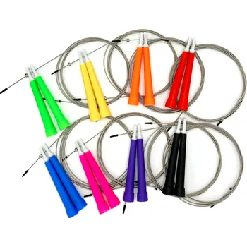 Rychlostní švihadlo s ocelovým lankem 1,6 mm, Barva rukojeti: Fialová