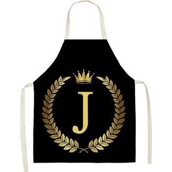 Kuchyňská zástěra Kuchyňská černá zástěra se zlatými písmeny - 17,Rozměr pro dospělé 68 x 55 cm