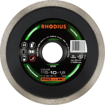 Řezný kotouč RHODIUS Diamantový řezný kotouč DG45 115 x 7,5 x 1,6 x 22,23 PROline