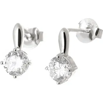 Náušnice Stříbrné náušnice pecičky s čirými zirkony STNAU1844F