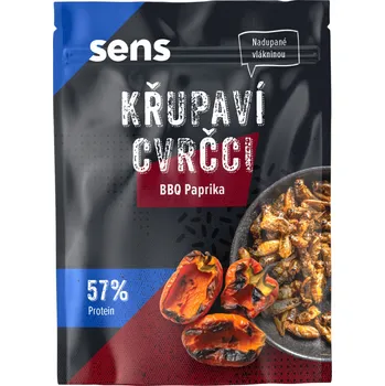 Sušené maso Sens Cvrčci Kořenění & Sladcí BBQ Paprika 16g