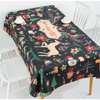 ubrus Vánoční voděodolný ubrus na stůl - Zelená,140 x 180 cm 55 x 70 palců