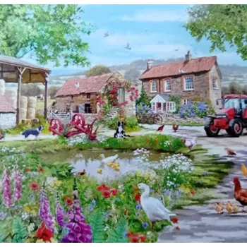 prostírání Leonardo, Anglie Korkové prostírání pod skleničky Farma dvorek 4 ks - 10,5*10,5 cm