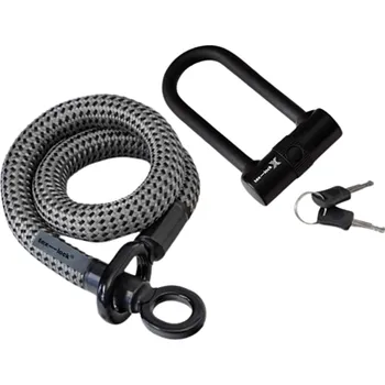 Zámek na kolo Zámek na kolo Tex-lock + X-lock, šedá velikost 80 cm