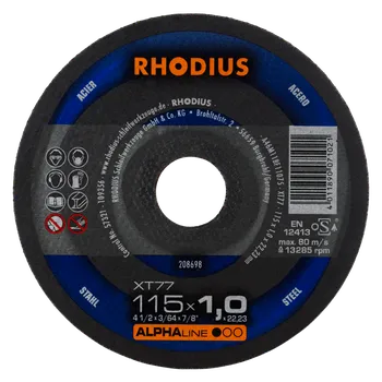 Řezný kotouč RHODIUS Extra tenký řezný kotouč XT77 115 x 1,0 x 22,23 ALPHAline