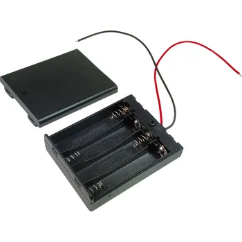 Článková baterie Pouzdro na baterie 4x AAA vedle sebe, krabička s vypínačem, vývod vodiče