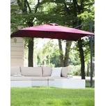 Slunečník červený polyesterový hranatý tvar 250 x 250 x 235 cm terasa balkon zahrada Beliani