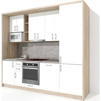 Kuchyňská linka Nabytekmorava Kuchyňská linka KL22 ke sklápěcí posteli barva lamina: dub sonoma světlý / bílé dveře