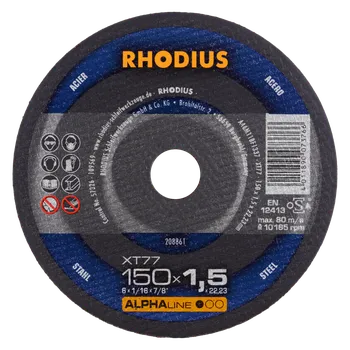 Řezný kotouč RHODIUS Extra tenký řezný kotouč XT77 150 x 1,5 x 22,23 ALPHAline