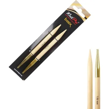 Nástroj na niť a příze Vyměnitelné dřevěné kruhové jehlice Knitpro Basix Birch 7 mm