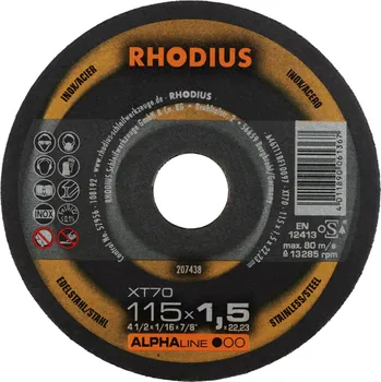 Řezný kotouč RHODIUS Extra tenký řezný kotouč XT70 115 x 1,5 x 22,23 ALPHAline