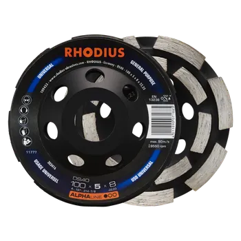 Brusný kotouč RHODIUS Diamantový brusný hrnec DS40 100 x 5,0 x 8,0 x 22,23 ALPHAline