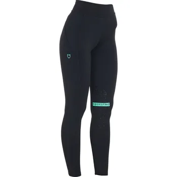 Dámské legíny EQUESTRO Legíny jezdecké Kao Light Equestro, s gripem na kolenou, dámské, black/emerald L