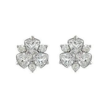 Náušnice Stříbrné náušnice zirkonový květ